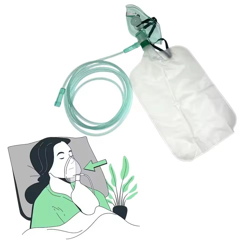 Disposable Adult High Concentr - Oxygen Mask Non-Rebreather ulasan dan harga