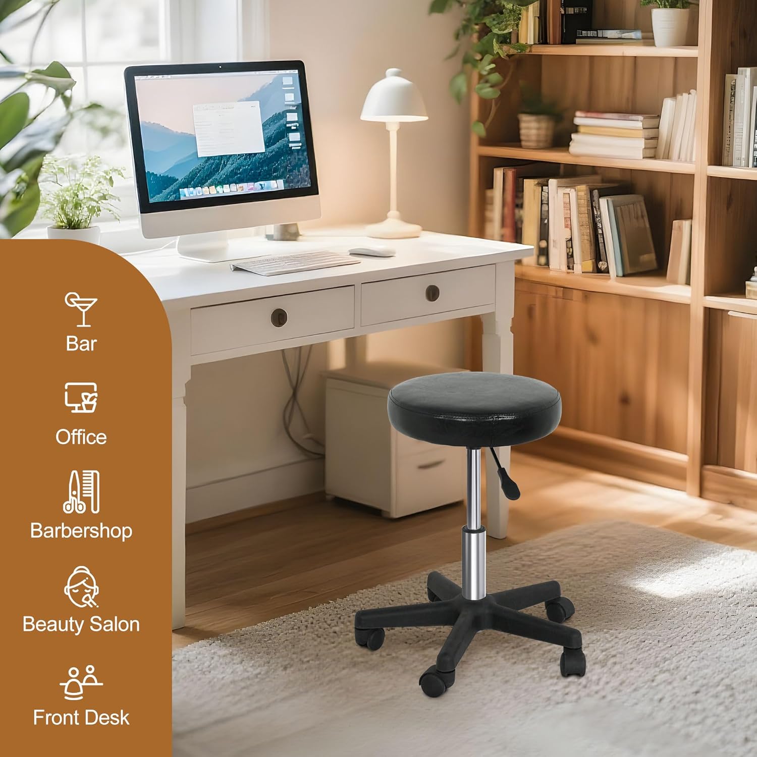 Rolling Stool With Wheels PVC  - Medical Lab Officer ulasan dan harga